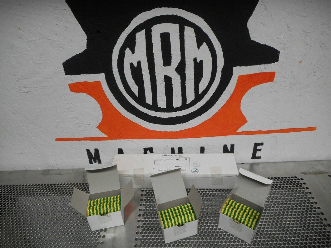 C3 Controls WTB2-W2/4G (38) Terminal Blocks 4mm Yellow Green 22-10AWG 600V New