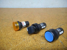 Load image into Gallery viewer, ABB CL-100 Red Pilot Light 10B-11 Black Pushbutton CP1-10L-10 Blue Pushbutton
