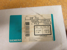 Load image into Gallery viewer, Siemens SMF FG1 Manual Starter 1 Pole Toggle Switch 277VAC 1HP New (Lot of 2)

