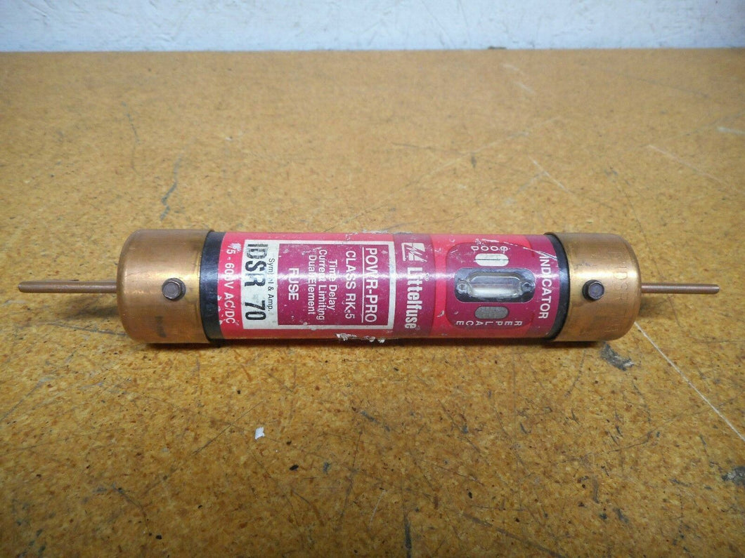 Littelfuse IDSR-70 Indicator POWR-PRO Time Delay Dual Element Fuse 70A 600VAC/DC