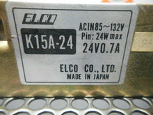 Load image into Gallery viewer, ELCO K15A-24 Power Supply AC In 85-132V Pin: 24W Max 24V 0.7A Used With Warranty
