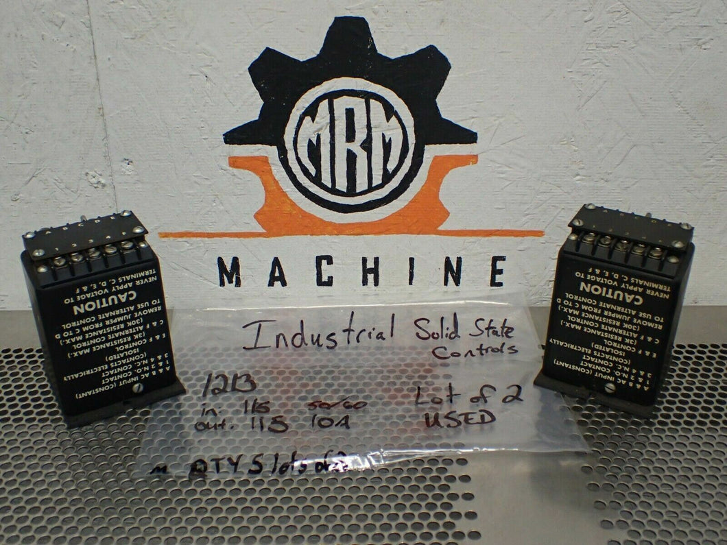 Industrial Solid State Controls, Inc. 1213 Sensitive Relay 115V 50/60Hz Lot of 2