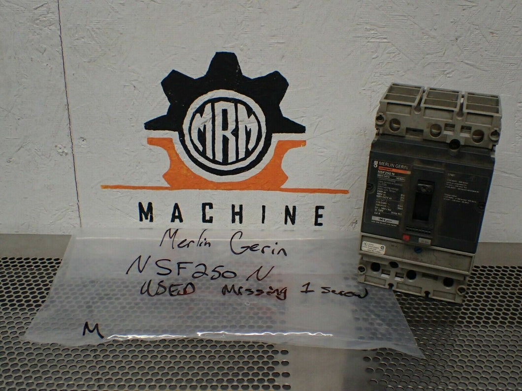 MERLIN GERIN NSF250N 600Y/347V 50/60Hz Circuit Breaker Used Warranty See Pics