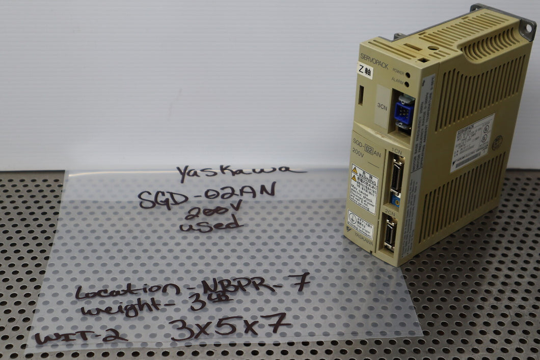 YASKAWA SGD-02AN SERVOPACK AC200-230V 50/60Hz 200W Used With Warranty