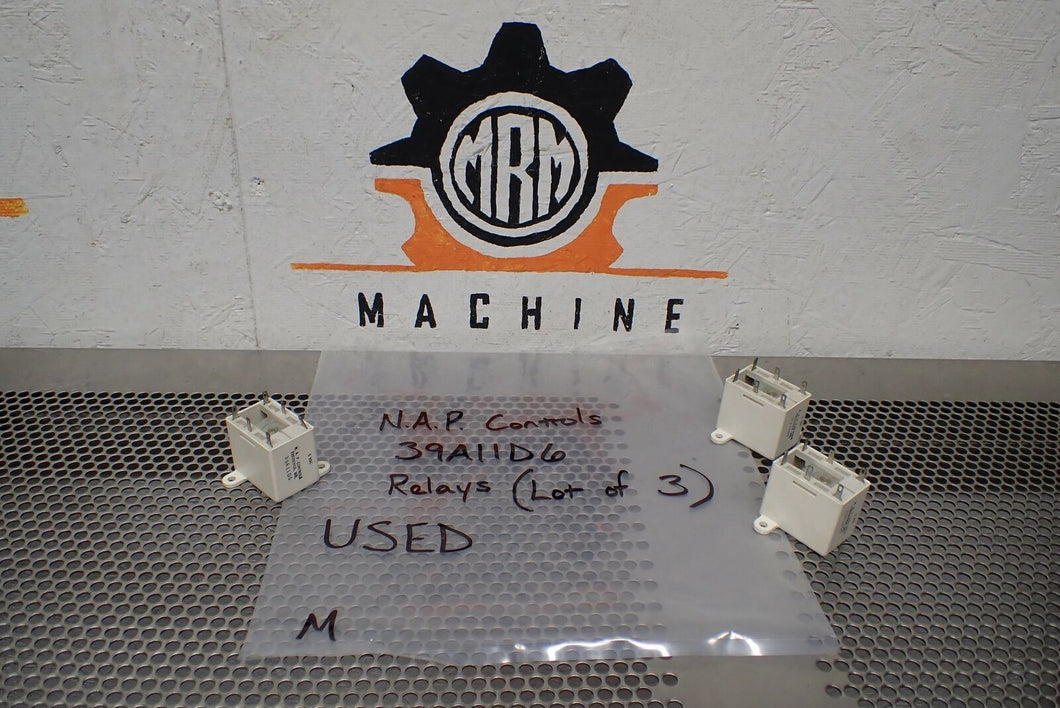 NAP Controls 39A11D6 Relays Used With Warranty (Lot of 3) See All Pictures