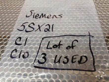 Load image into Gallery viewer, Siemens (2) 5SX21 C1 &amp; (1) 5SX21 C10 Circuit Breakers 277VAC Used With Warranty

