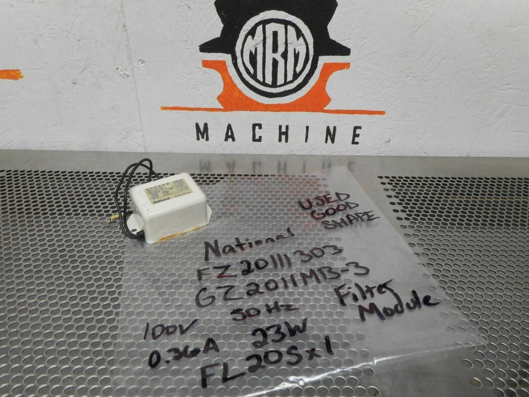 National FZ20111303 GZ2011MB-3 Filter Module 100V 0.36A 23W 50Hz FL20Sx1 Used
