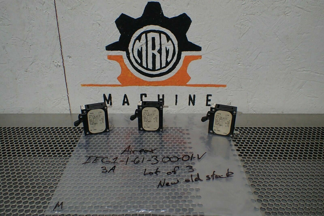Airpax IEG1-1-61-3.00-01-V 3A 250V 50/60Hz Circuit Breakers New (Lot of 3)