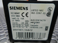 Load image into Gallery viewer, Siemens 3RH1911-1HA12 *E02* Auxiliary Contact Blocks Used Nice Shape (Lot of 2)
