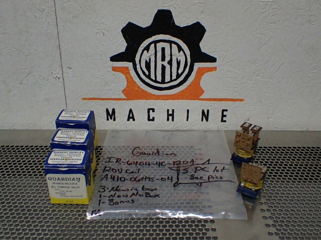 Guardian Electric IR-640U-4C-120A Relays 120V 60Hz Coil A410-061495-04 Lot of 5