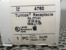 Load image into Gallery viewer, Pass &amp; Seymour 4760 Turnlok Receptacle 15A 277VAC 2P 3W Grdg. New Old Stock
