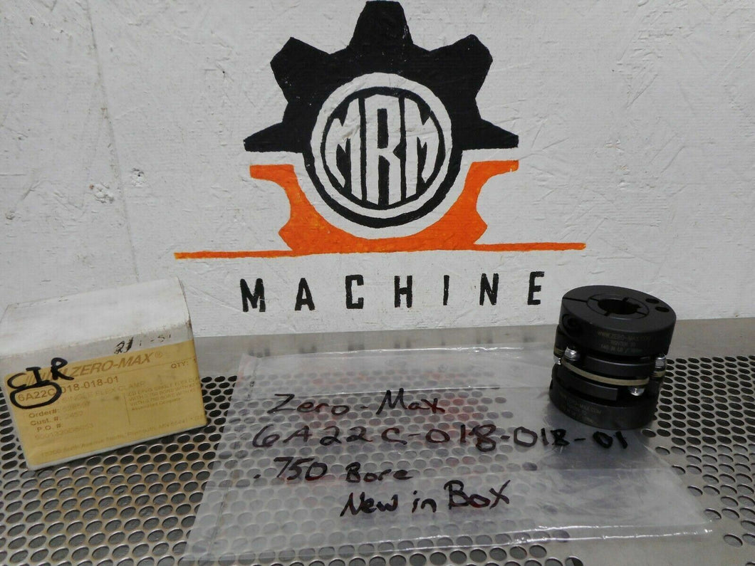 Zero-Max 6A22C-018-018-01 Model 6-22 CD CPLG Single Flex Clamp .750 Bore New