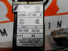 Load image into Gallery viewer, Allen Bradley 800MR-PT16K Ser D (2) White Pushbuttons &amp; 800M-XAK Ser A Blocks
