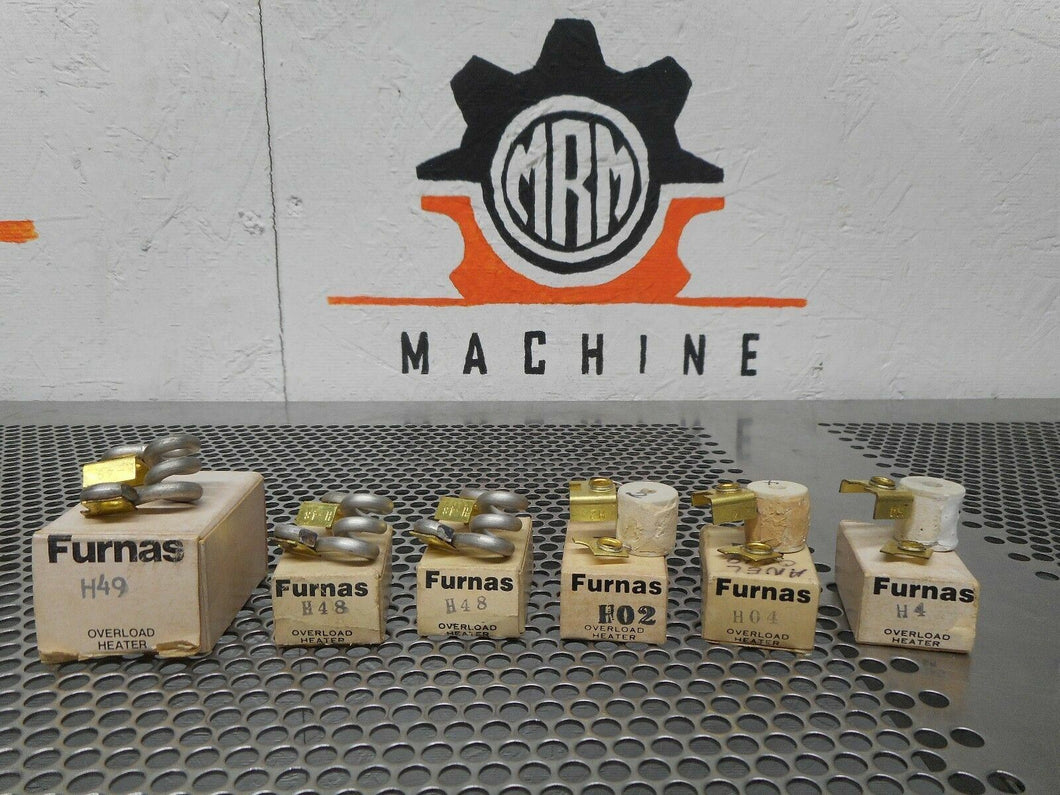 Furnas H49 H04 H4 H02 (2) H48 Overload Heater Elements New Old Stock (6 Total)