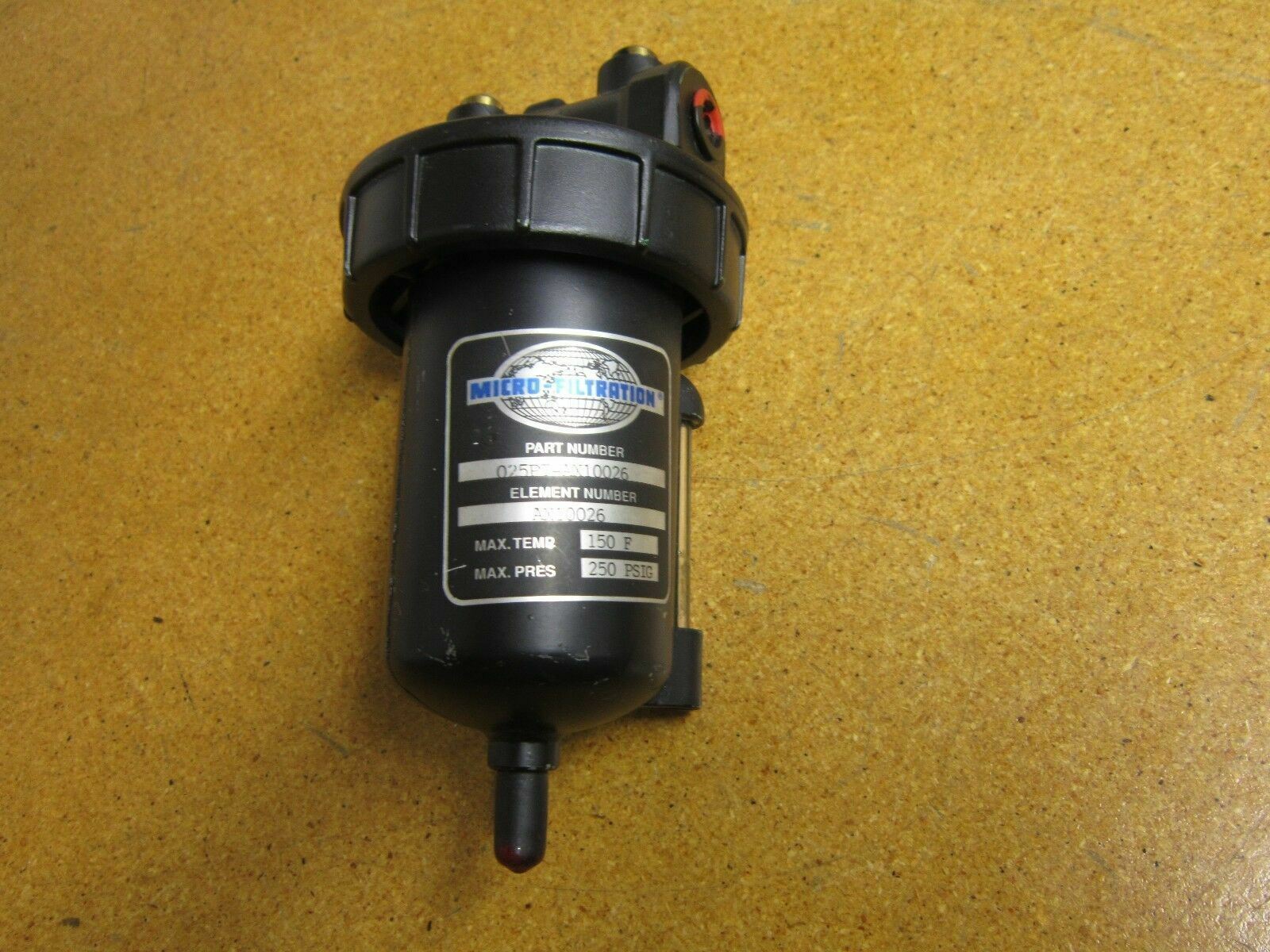 Micro-Filtration 025PT-AX10026 Filter With Element AX10026 250PSIG ...