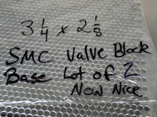 Load image into Gallery viewer, SMC Valve Block Manifold Bases 3-1/4&quot; X 2-1/8&quot; New Old Stock (Lot of 2)
