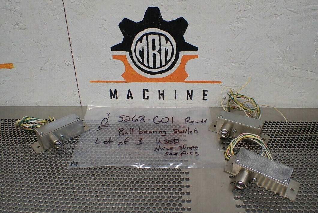 5268-G01 Rev M Ball Bearing Switches Used With Warranty (Lot of 3)