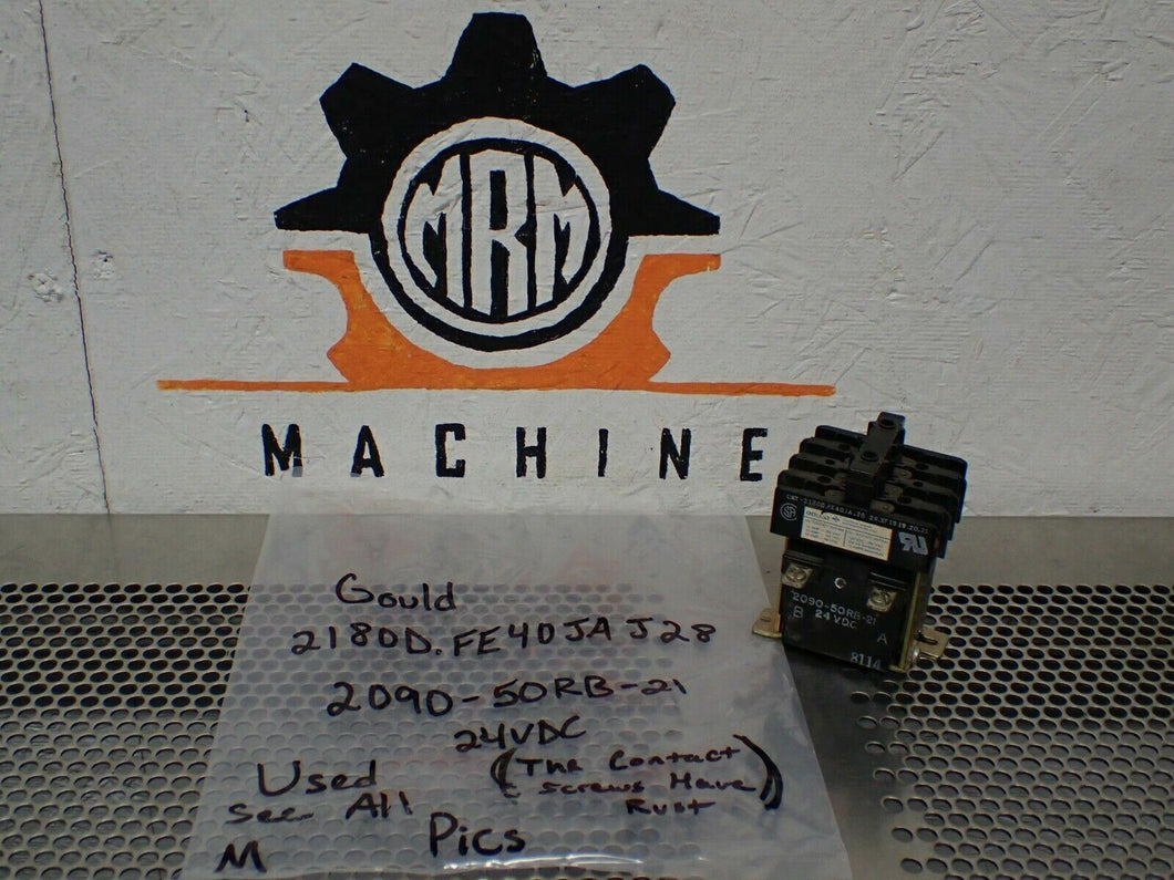 Gould 2180D.FE40JAJ28 2090-50RB-21 24VDC Contactor Used (Contact Screw Rust)