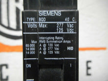 Load image into Gallery viewer, Siemens Type BQD 20A Circuit Breaker 277VAC 125VDC SWD HACR Used With Warranty
