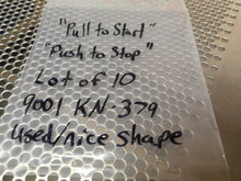 Load image into Gallery viewer, Square D 9001-KN-379 Push To Start-Push To Stop Legend Plates Used (Lot of 10)
