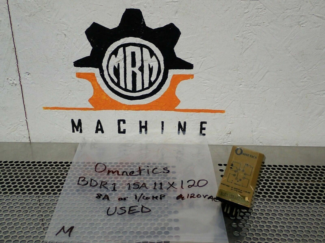Omnetics BDR115A11X120 Relay 120VAC 8A Or 1/6HP Used With Warranty See All Pics