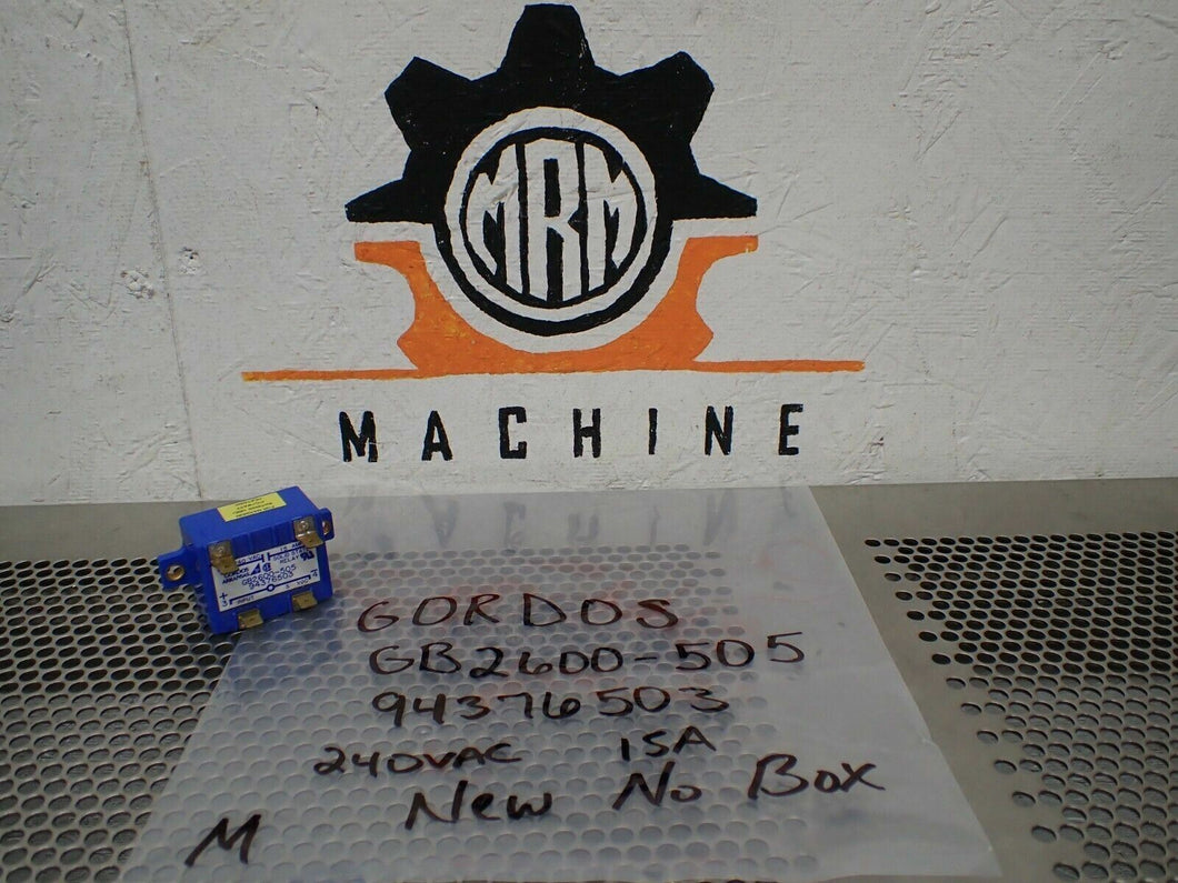 Gordos Arkansas GB2600-505 94376503 Solid State Relay 240VAC 15A New No Box