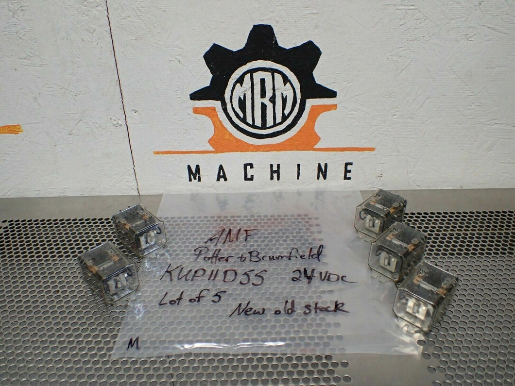 AMF Potter & Brumfield KUP11D55 24VDC Relays 8 Blade New Old Stock (Lot of 5)