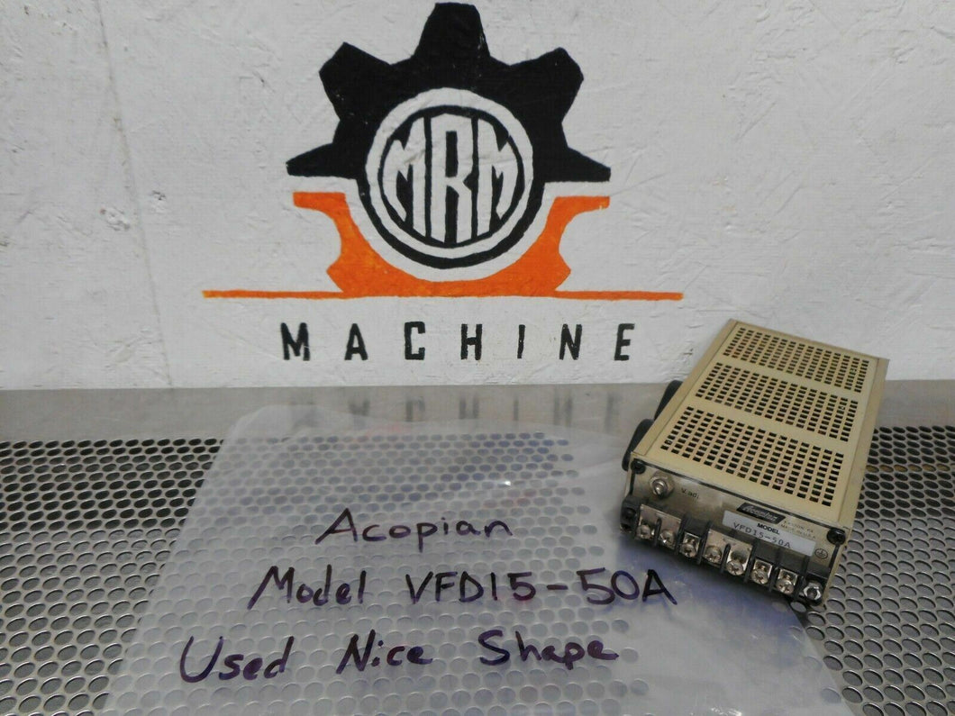 Acopian VFD15-50A Power Supply 50A Used With Warranty