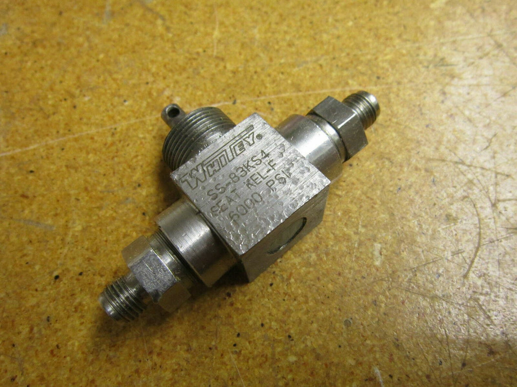 Whitey SS-83KS4 High Pressure Ball Valve SEAT KEL-F 6000PSI Used With Warranty