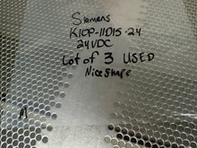 Load image into Gallery viewer, Siemens K10P-11D15-24 Relays 24VDC 8 Blade Used With Warranty (Lot of 3)
