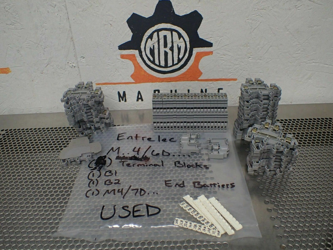 Entrelec (59) M..4/6D... Terminal Blocks (1) B1 (1) B2 & (1) M4/7D.. End Barries