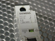 Load image into Gallery viewer, Siemens 5SY41 MCB C2 Circuit Breaker 2A 230/400V 1 Pole Used With Warranty
