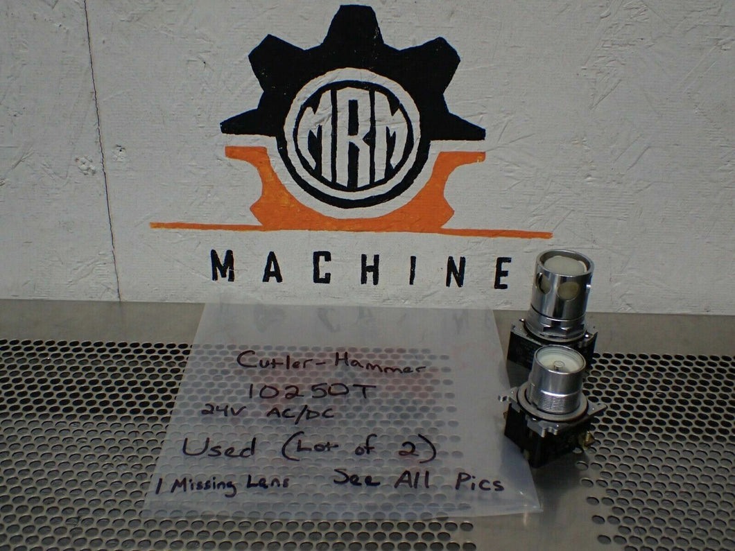 Cutler-Hammer 10250T Illuminated Pushbuttons 24V AC/DC Used (Lot of 2) See Pics