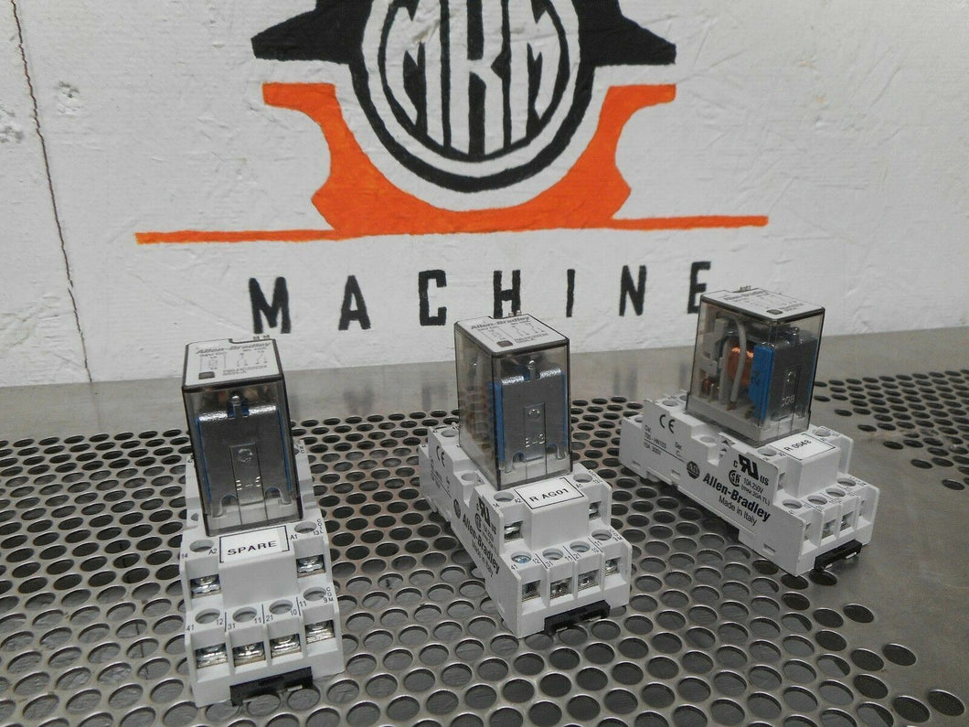 Allen Bradley 700-HC22Z24 Ser A Relays 24VDC 700-HN103 Ser C Relay Sockets (3)