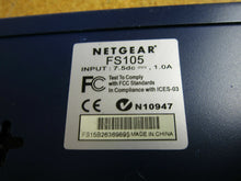 Load image into Gallery viewer, NETGEAR FS105 5 Port Fast Etehrnet Switch 7.5DC 1.0A

