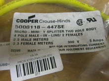 Load image into Gallery viewer, Crouse-Hinds 5000118-447SE Micro Mini Y Splitter 4Pole Male In Line 2 Females
