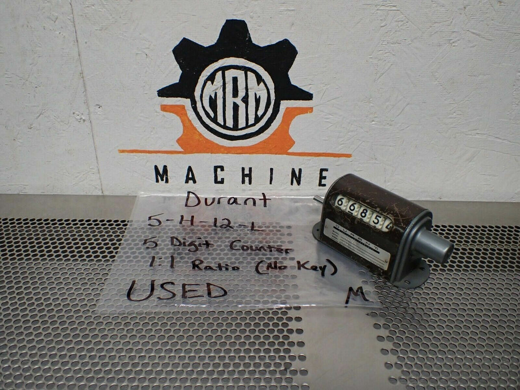 Durant 5-H-12-L 5 Digit Counter 1:1 Ratio (No Key) Used With Warranty