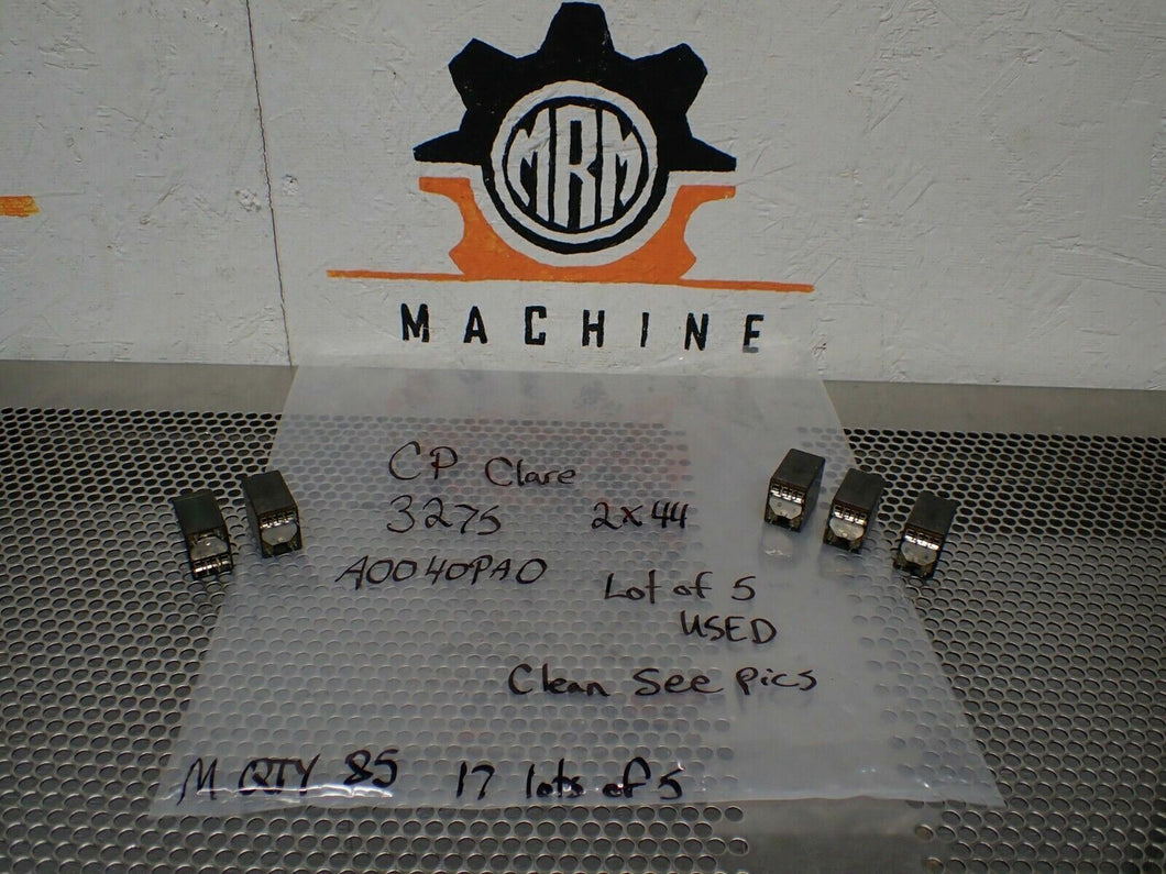CP Clare 3275 2X44 A0040PA0 Relays Used With Warranty (Lot of 5) See All Pics