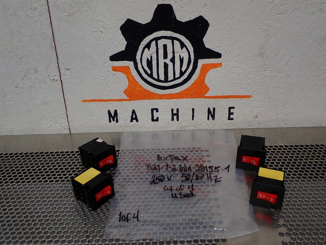 Airpax R21-1-2.00A-20155-1 Circuit Breakers 250V 50/60Hz Used (Lot of 4)