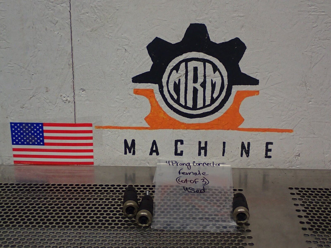 4-Position Female Connectors Used With Warranty (Lot of 3)