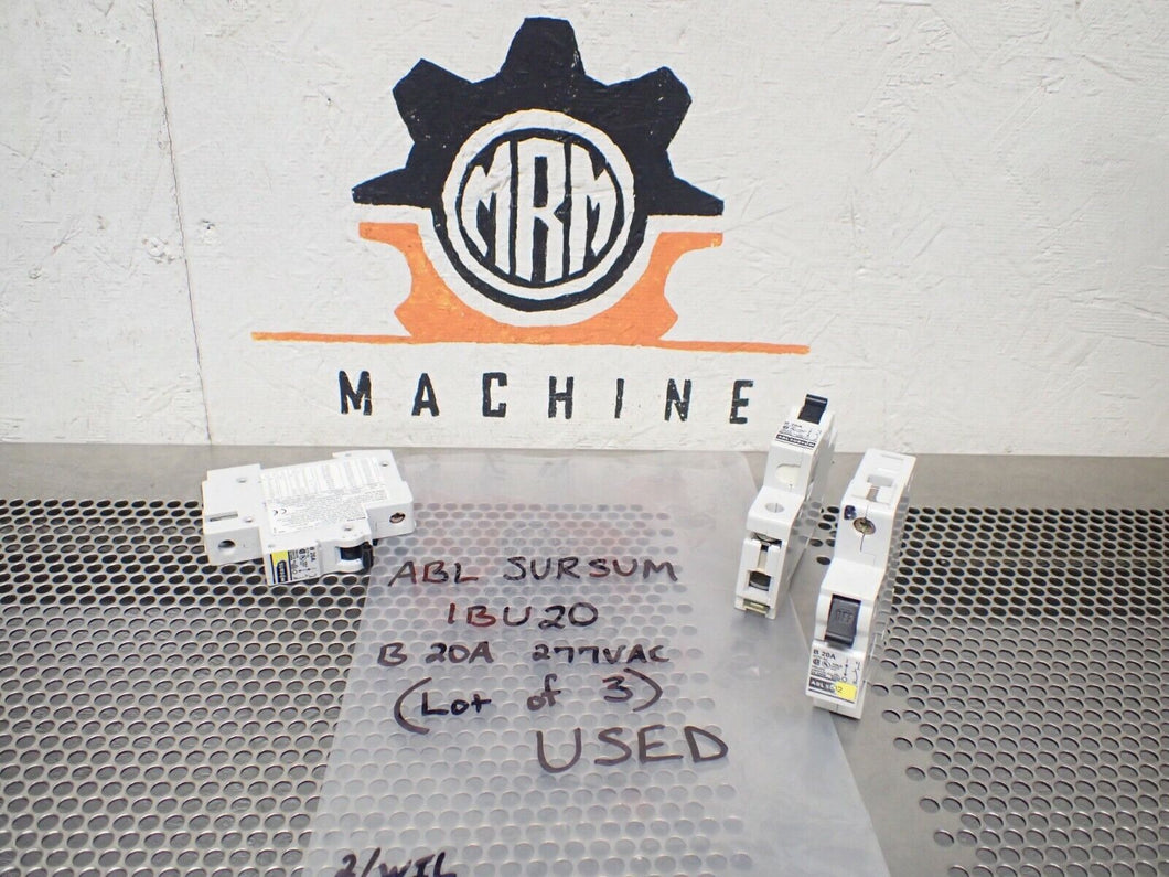 ABL SURSUM 1BU20 B 20A 277VAC Circuit Breakers Used With Warranty (Lot of 3)