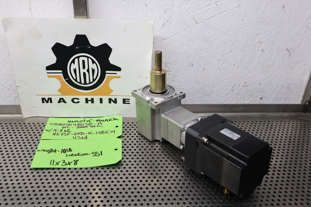 DB80S048030-A 48V 3000RPM Motor W/ NIDEC NEVSF-27B-K-14BE14 27:1 Ratio See Pics