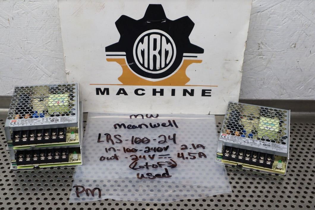 Mean Well LRS-100-24 Power Supplies 100-240V 2.1A 24V 4.5A Used (Lot of 3)