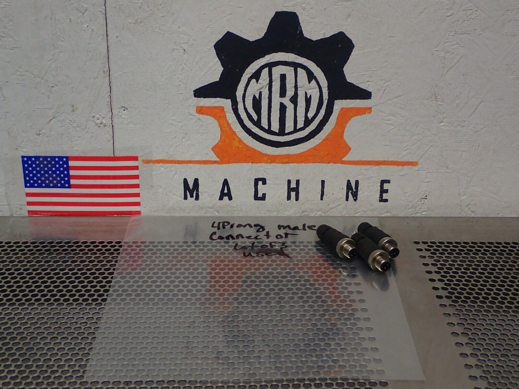 4-Pin Male Connectors Used With Warranty (Lot of 3)