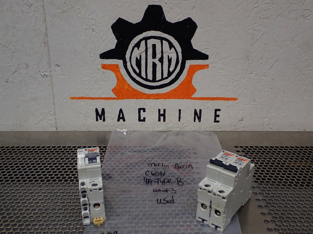 Merlin Gerin (3) 24113 C60N 4A Type B Circuit Breakers & (1) 26925 Auxiliary