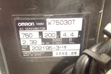 Load image into Gallery viewer, Omron R88M-W75030T 750W 200V 4.4A 2.39Nm 3000 R/min Servo Motor Used W/ Warranty
