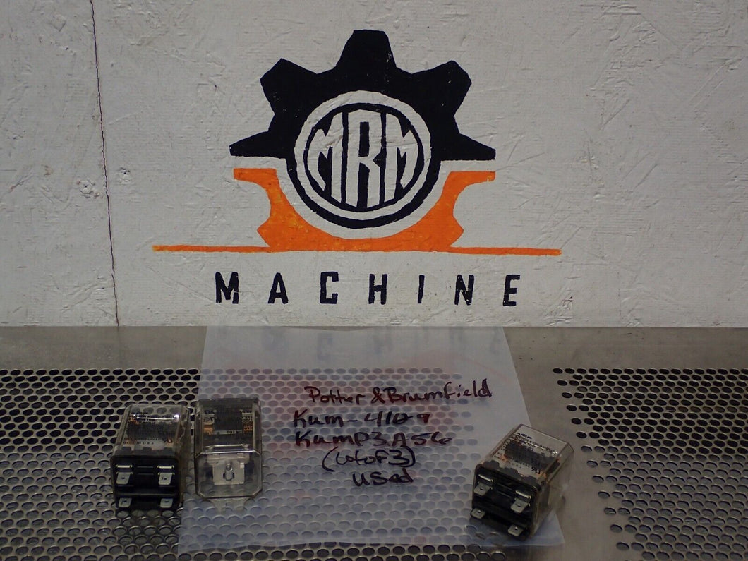 Potter & Brumfield KUM-4109 KUMP3A56 Relays 240V 50/60Hz Used (Lot of 3)
