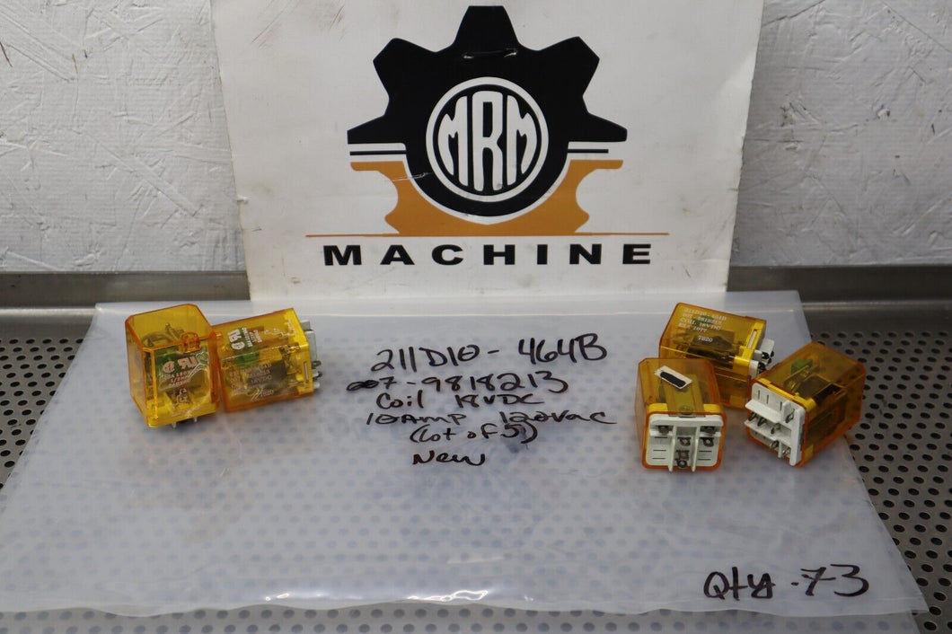 211D10-464B 007-9818213 Relays 18VDC Coil New Old Stock (Lot of 5)