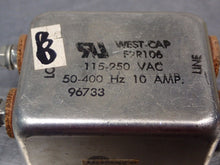 Load image into Gallery viewer, West Cap F2R106 Capacitors 10A 115/250VAC 50-400Hz New Old Stock (Lot of 5)
