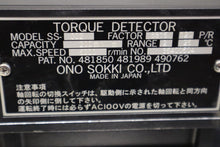 Load image into Gallery viewer, ONO SOKKI CO. SS-002 Torque Detector 600r/min &amp; MP-981 Detector Used W/ Warranty
